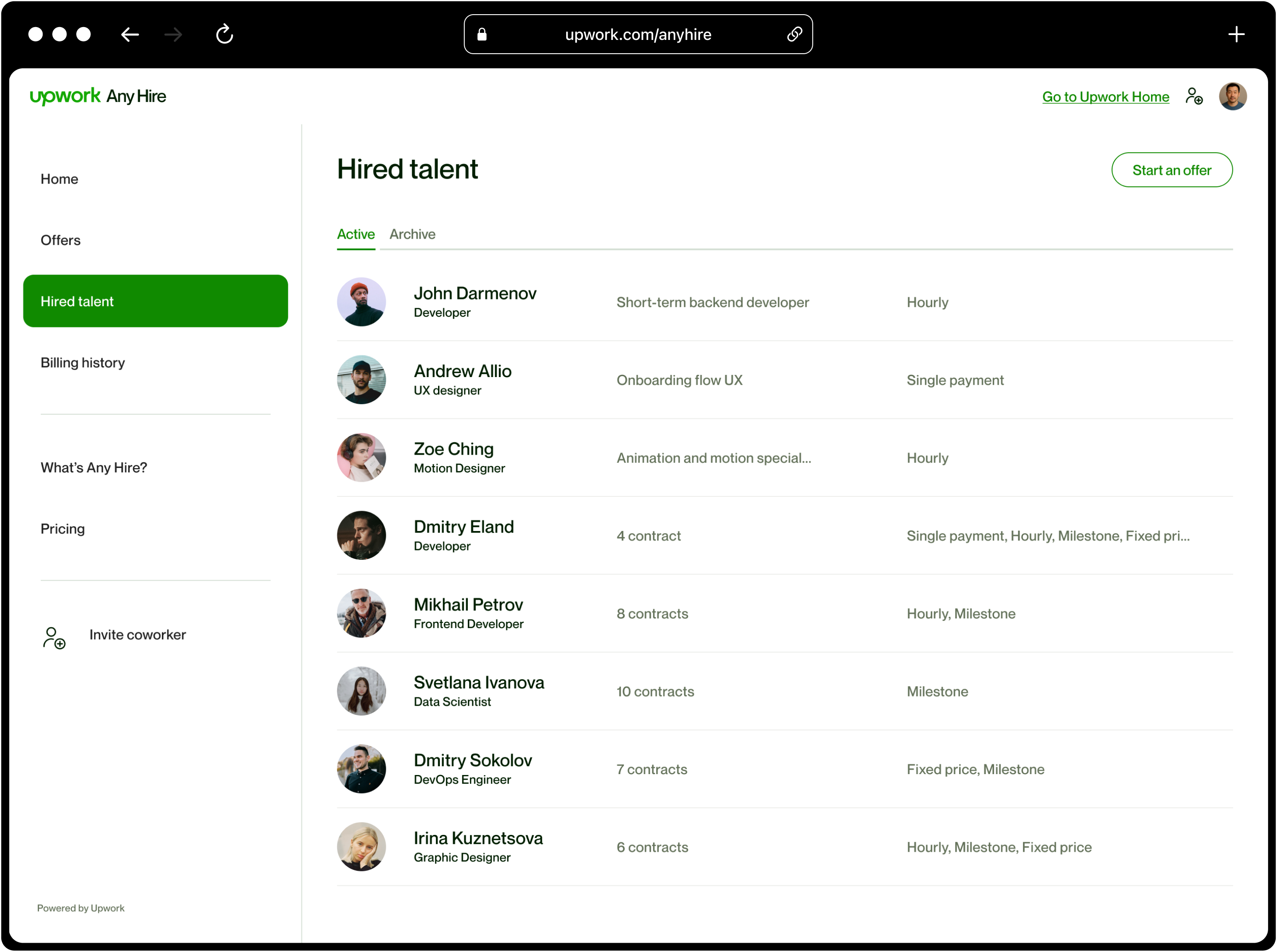 Upwork AnyHire